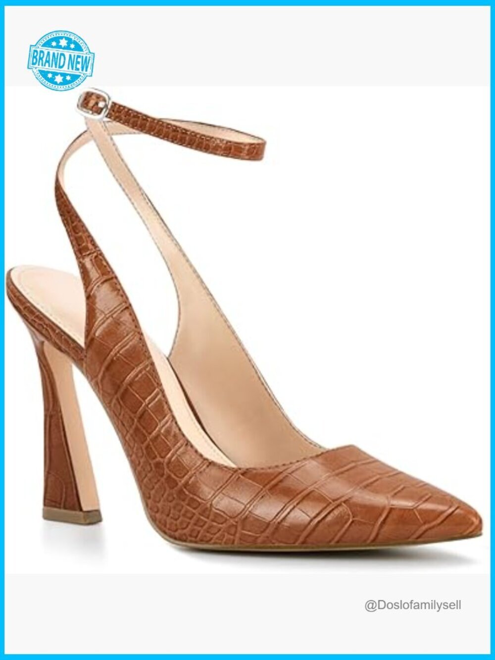 Classic Pointed Toe Slingback Pumps High Heel Stiletto Ankle Strap Wedding